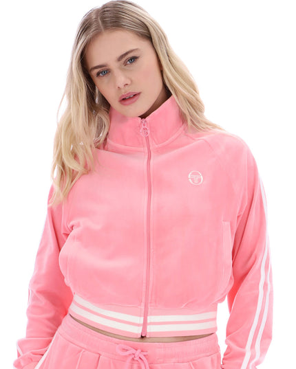 Sergio Tacchini Womens Carmella Velour Track Top in Pink