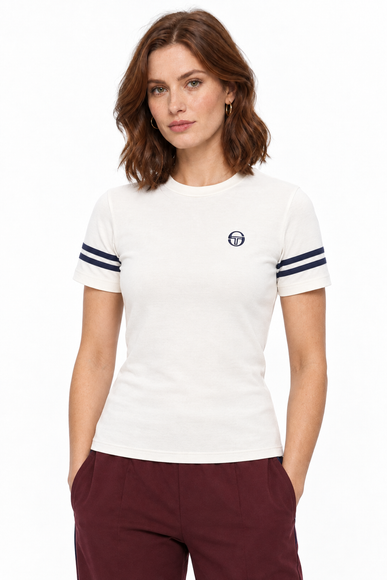 Sergio Tacchini Womens Miss Sella Tee Gardenia/Maritime Blue