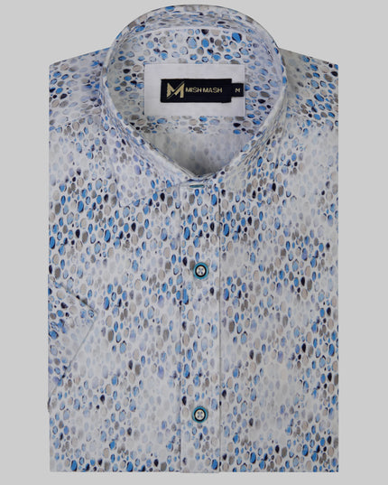 Mishmash Seti SS Patterened Shirt White/Blue