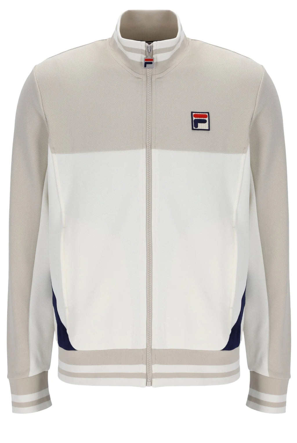 FILA Tiebreaker Funnel Neck Track Top Jacket Gardinia/Silver Lining/Navy - Raw Menswear