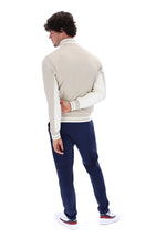 Load image into Gallery viewer, FILA Tiebreaker Funnel Neck Track Top Jacket Gardinia/Silver Lining/Navy - Raw Menswear
