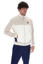 Load image into Gallery viewer, FILA Tiebreaker Funnel Neck Track Top Jacket Gardinia/Silver Lining/Navy - Raw Menswear
