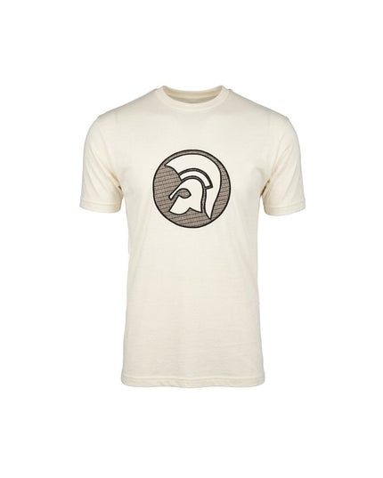 TROJAN Applique Jacquard Logo Tee TR/9091 in Ecru 