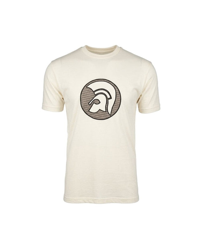TROJAN Applique Jacquard Logo Tee TR/9091 in Ecru 