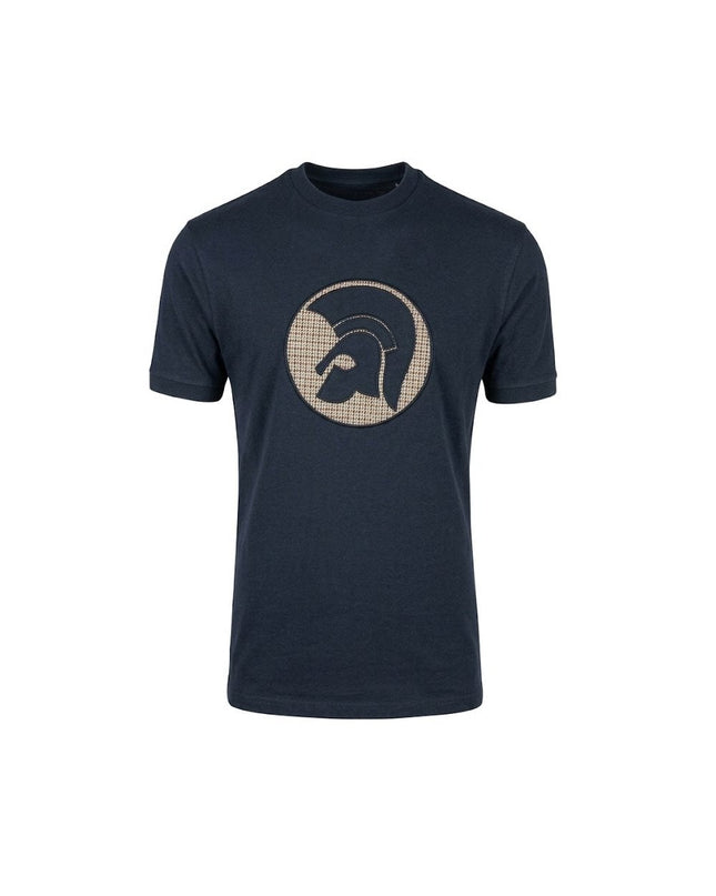 TROJAN Applique Jacquard Logo Tee TR/9091 in Navy 