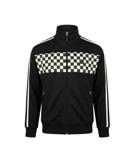 TROJAN Chequerboard Track Top TR/9054 Black