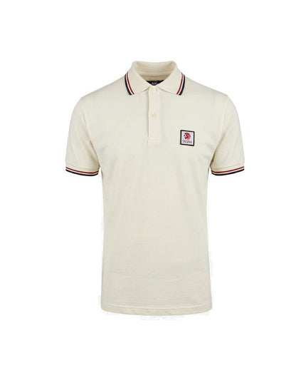 TROJAN Flag Badge Pique Polo TR/9077 Union in Ecru