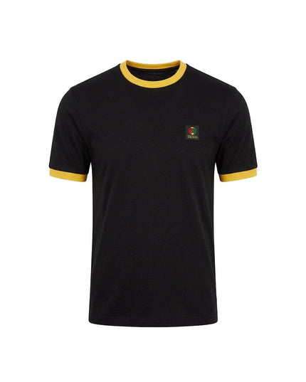 TROJAN Flag Badge Ringer Tee TR/9086 in Black