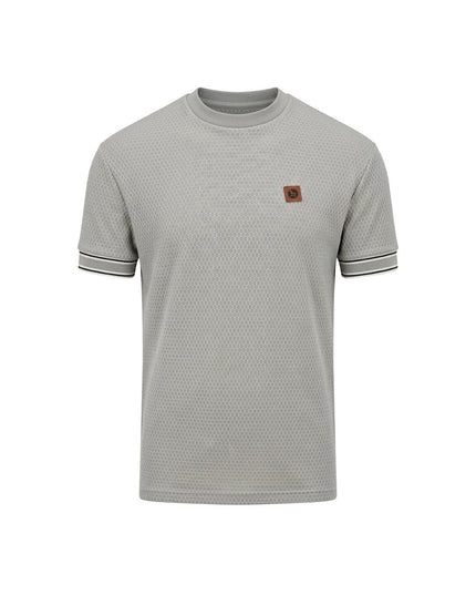 TROJAN Geometric Stripe Rib Tee TR/9093 in Grey 
