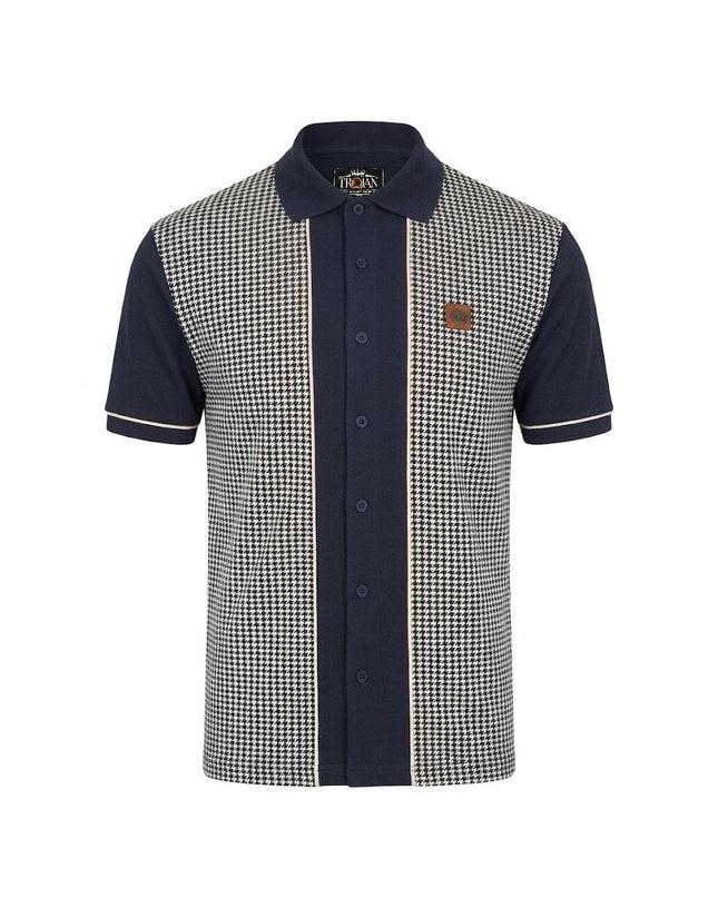 TROJAN Houndstooth Panel Polo TR/9118 Navy