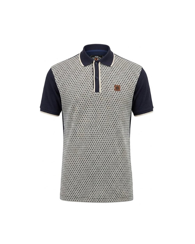TROJAN Motif Jacquard Panel Polo TR/9119 Navy