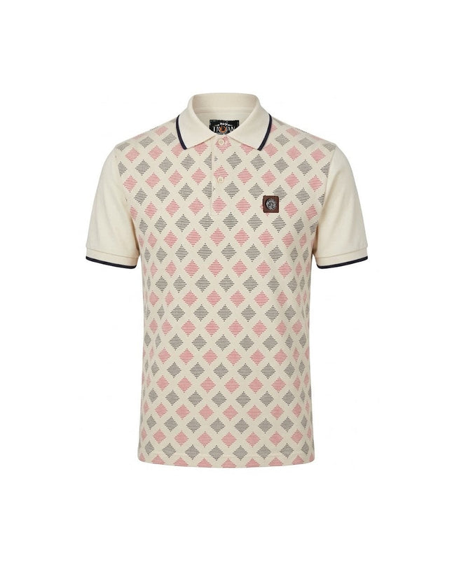 TROJAN Ottoman Diamond Panel Polo TR/9120 Ecru