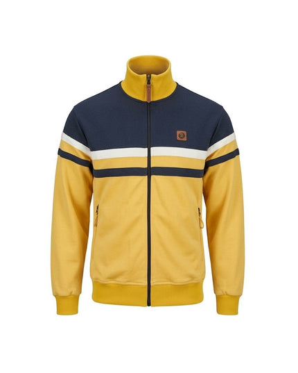 TROJAN Panel Stripe Track Top TR/9051 in Mustard