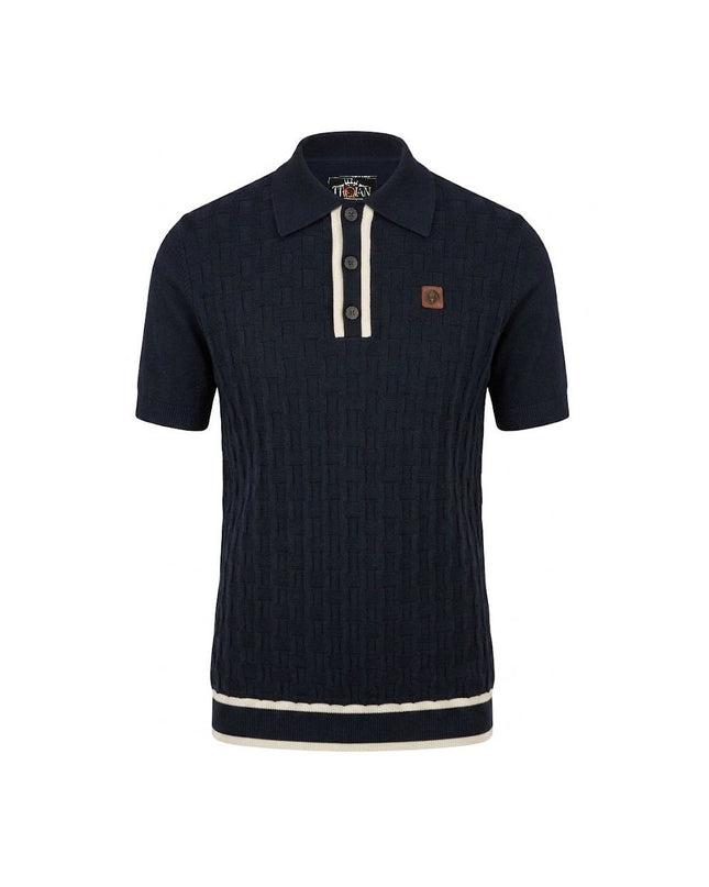 TROJAN Self-Check Fine Gauge Polo TR/9112 Navy