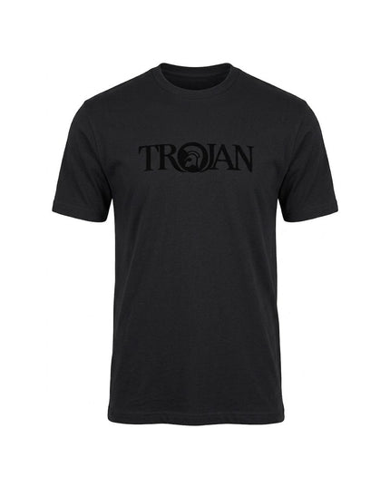 TROJAN Self-Flock Print Logo Tee TR/9139 Black