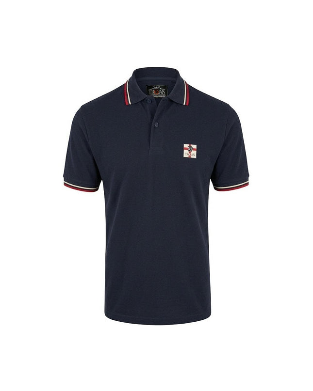 TROJAN St George Badge Pique Polo TR/9078 in Navy