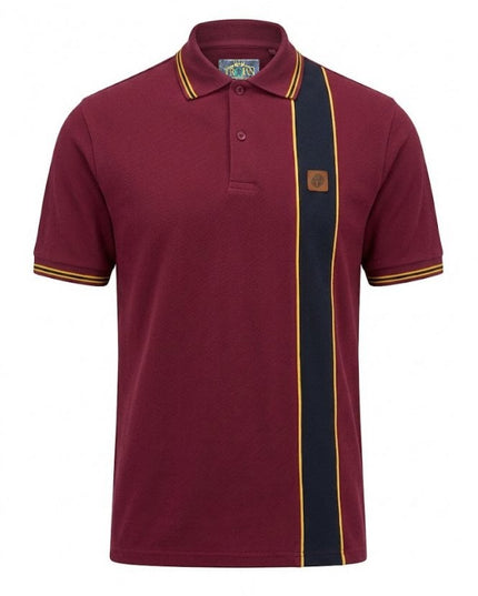 TROJAN Stripe Front Pique Polo TR/9131 in Port