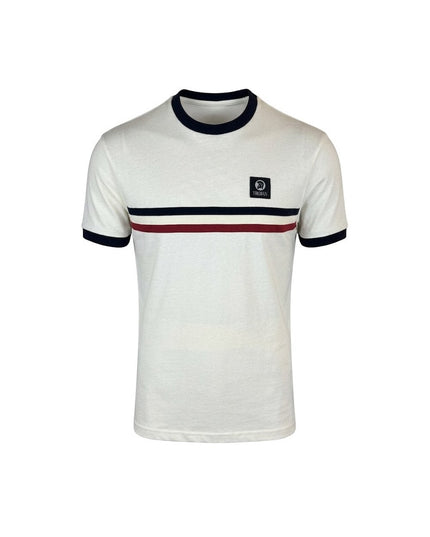 TROJAN Stripe Front Tee TR/9085 in Ecru