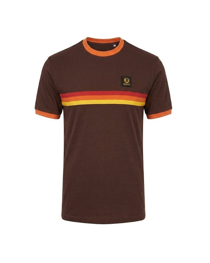 TROJAN Stripe Front Tee TR/9140 Chocolate 