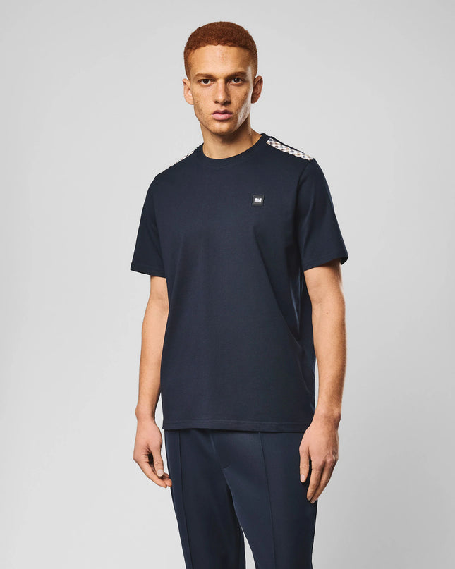 Weekend Offender Medea Tee With House Check Details Navy