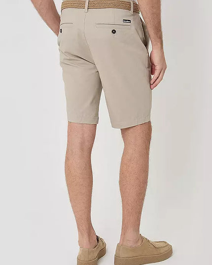 Threadbare ’Conta’ Cotton Turn-Up Chino Shorts Stone