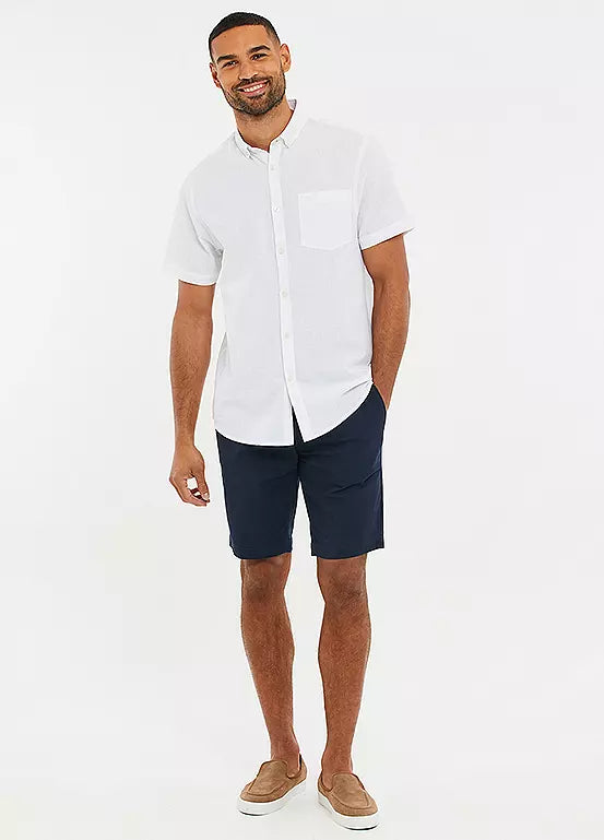 Threadbare ’Conta’ Cotton Turn-Up Chino Shorts Navy - 914