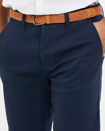 Threadbare ’Conta’ Cotton Turn-Up Chino Shorts Navy - 914