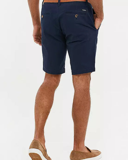 Threadbare ’Conta’ Cotton Turn-Up Chino Shorts Navy - 914