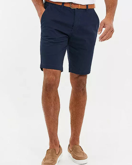 Threadbare ’Conta’ Cotton Turn-Up Chino Shorts Navy - 914