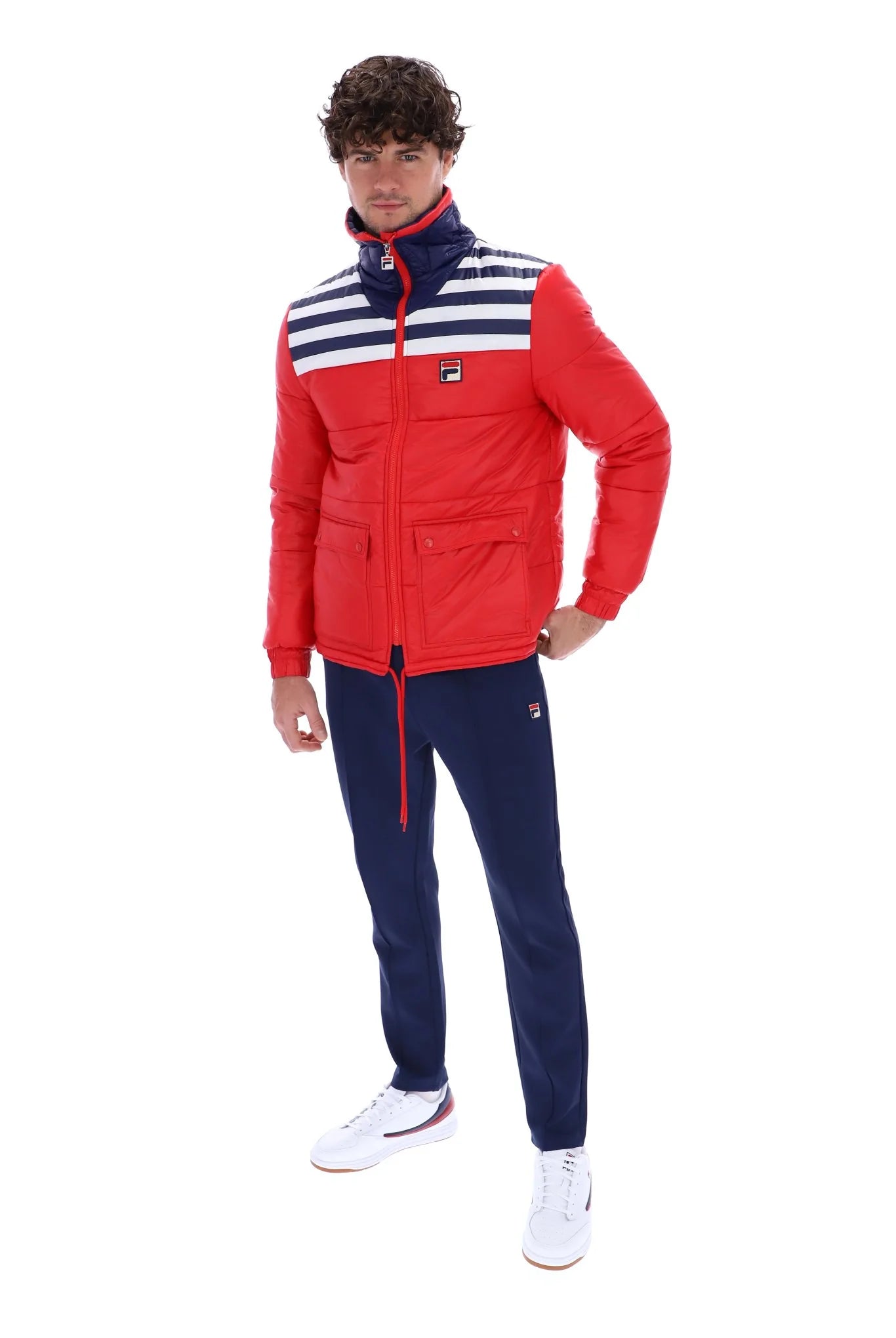 FILA Uomo F-Box Padded Stripe Jacket Red - Raw Menswear