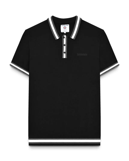 Lambretta Velero Tipped SS Knit Polo Black