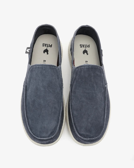 Walk In Pitas WP150 Slip On Washed Shoe in Navy - 1091