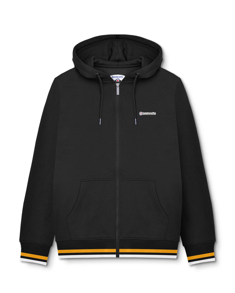 Lambretta Full Zip Hoodie Black/Gold - Raw Menswear