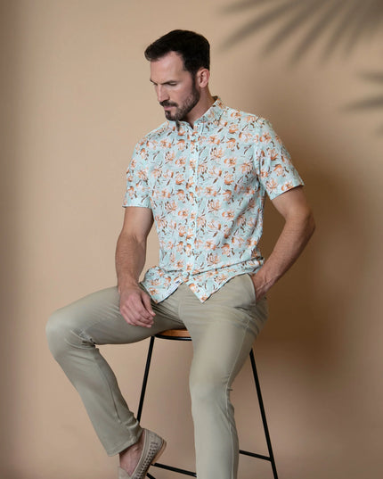 Mish Mash Adda S/S Floral Shirt Mint - 036