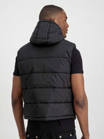 Load image into Gallery viewer, Alpha Industries Hooded Puffer Body Warmer Black - Raw Menswear
