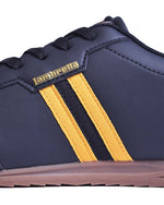 Load image into Gallery viewer, Lambretta Tackle Trainers Black / Gold - Raw Menswear
