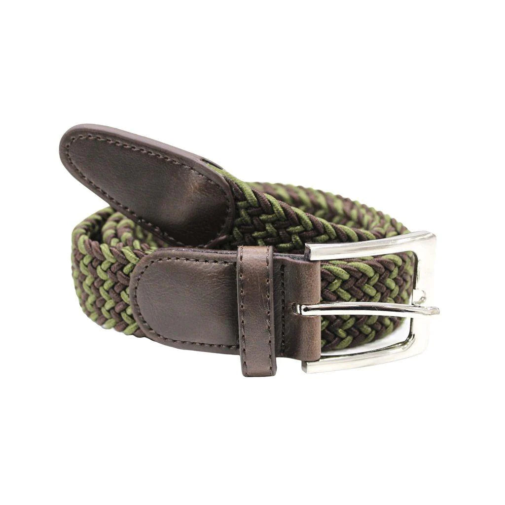Heritage Braid Belt Green Brown Mix - Raw Menswear