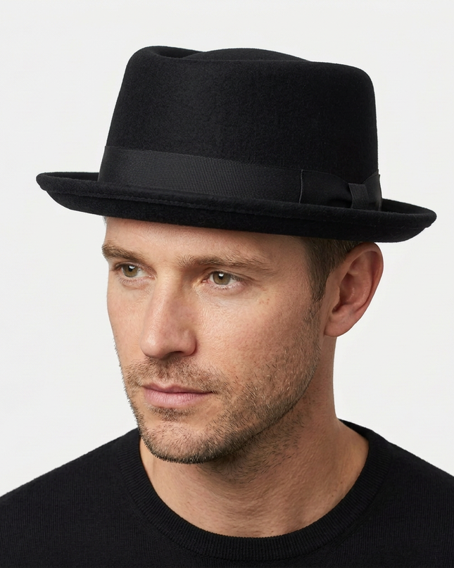 Heritage Felt Pork Pie Hat Black