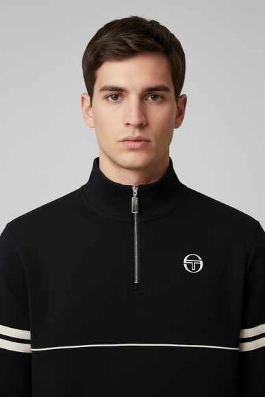 Sergio Tacchini Orion 1/4 Zip Track Top Black/Peyote - 471