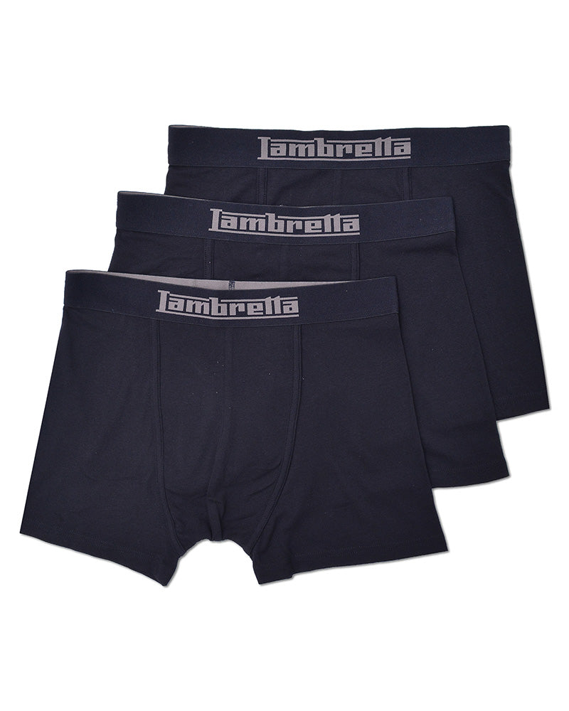 Lambretta 3 Pack Boxer Shorts Black - Raw Menswear