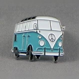 Blue Campervan Pin Badge