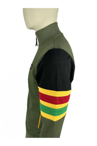 Trojan TC/1035 Marley Stripe Sleeve Track Top Jacket Army Green - Raw Menswear