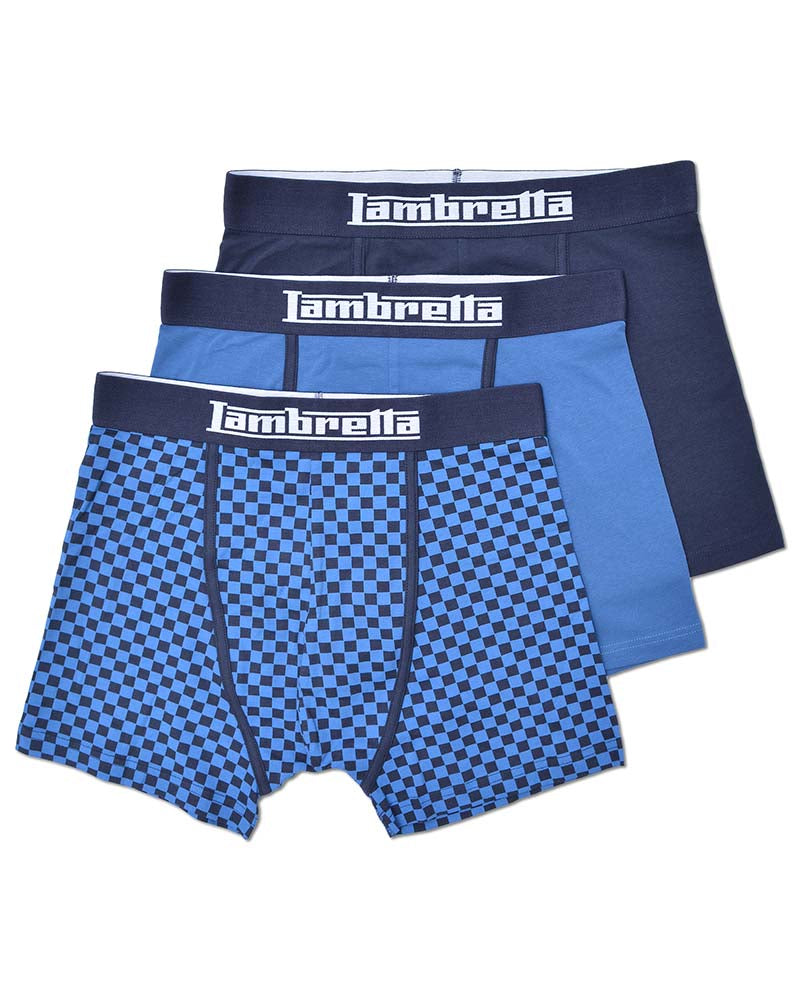 Lambretta 3 Pack Multi Boxer Shorts Navy - Raw Menswear