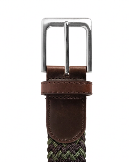 Heritage Braid Belt Brown Green Mix