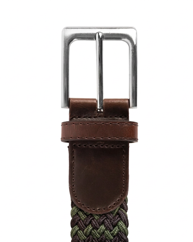 Heritage Braid Belt Brown Green Mix