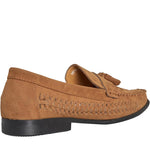 Load image into Gallery viewer, Mens Charles Slip On Woven Loafer Shoes Tan - Raw Menswear
