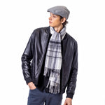 Load image into Gallery viewer, Heritage Pure Wool Tartan Check Scarf Black/White - Raw Menswear
