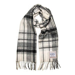 Load image into Gallery viewer, Heritage Pure Wool Tartan Check Scarf Black/White - Raw Menswear
