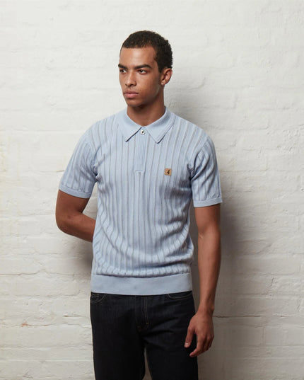 Mens Woodall Short Sleeve Knit Polo Gabicci Vintage SURF