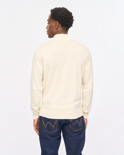 Gabicci Mens Duke Long Sleeve Plain Knit Turtle Neck Gabicci Vintage CREAM